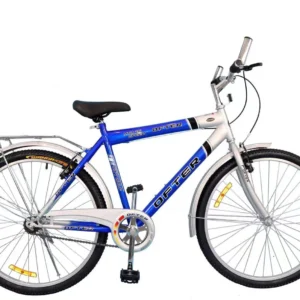 VLRA MTBOFT-26 unisex road bicycle with dual suspension and carbon steel frame in blue color