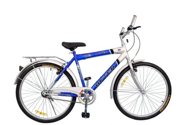 VLRA MTBOFT-26 unisex road bicycle with dual suspension and carbon steel frame in blue color