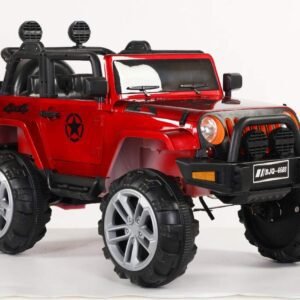 Red A-8888 kids electric ride-on car with USB, MP3, and LED lights