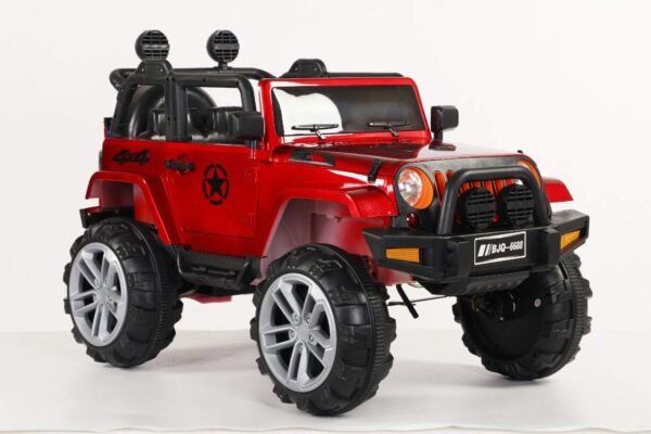 Red A-8888 kids electric ride-on car with USB, MP3, and LED lights