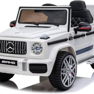 XW6688 kids electric ride-on car with 12V battery, LED lights, Bluetooth, leather seat