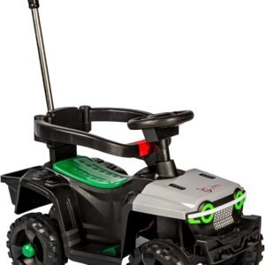 V-8199 kids electric car with remote control and push handle in red, white, and gray