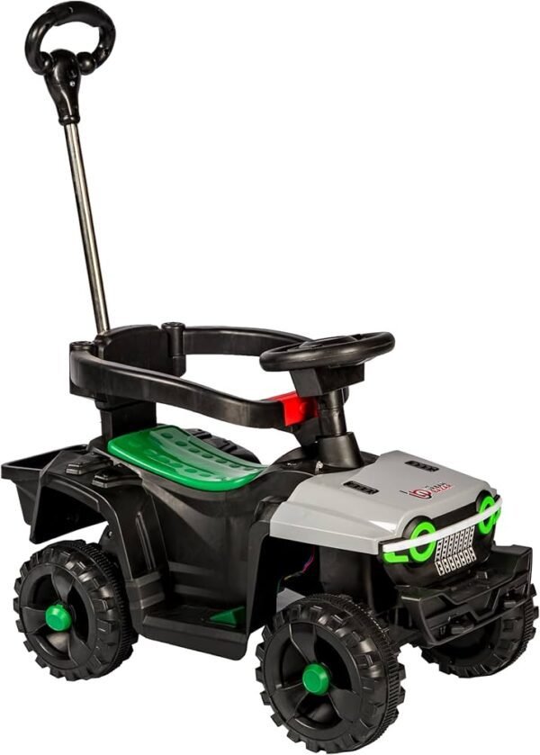 V-8199 kids electric car with remote control and push handle in red, white, and gray