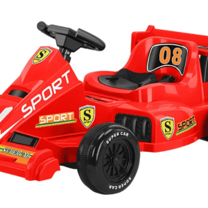 LBB08 12V electric ride-on car with dual motors, LED headlights, and remote control