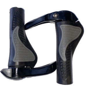 Black ergonomic bicycle grips with textured surface for enhanced control