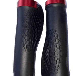 Ergonomic black bike handlebar grips with shock-absorbing texture