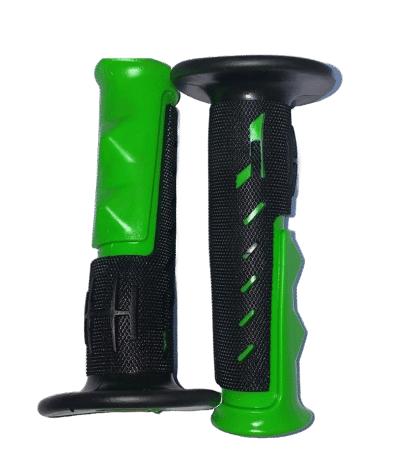 BMX handlebar grips with aggressive tread and shock absorption
