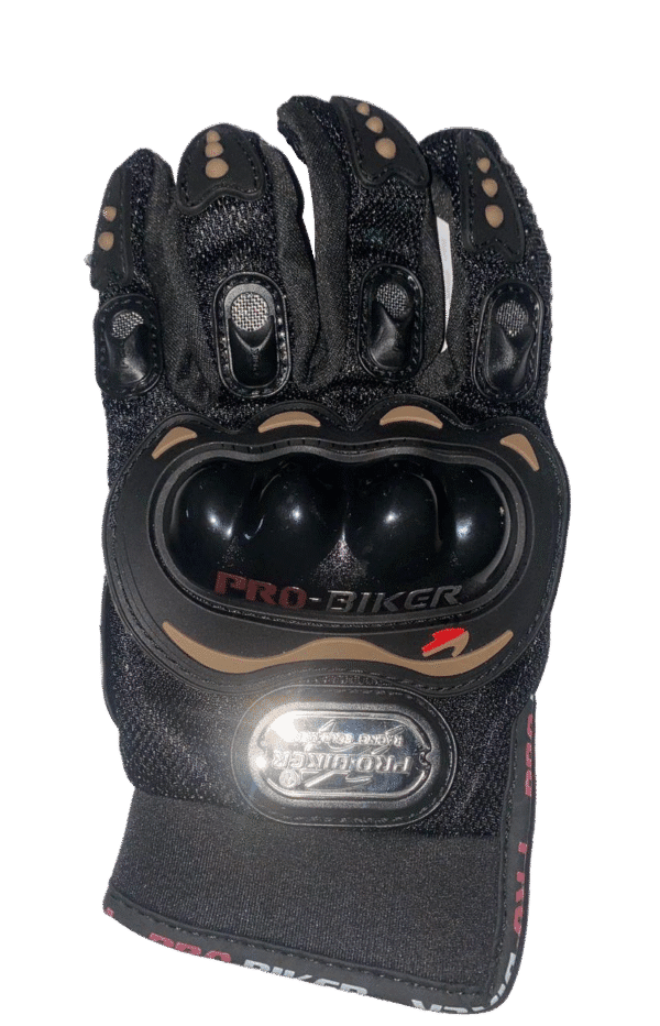 Black MCS-01 gloves with knuckle padding and breathable design