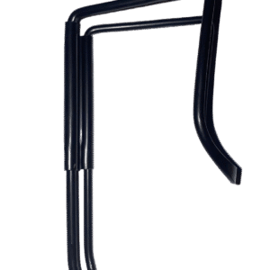 Black alloy bicycle bottle holder cage mounted on bike frame