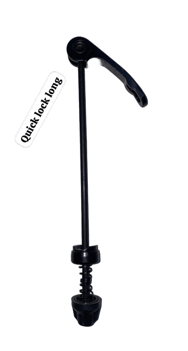 Black aluminum bicycle quick release skewer with adjustable tension