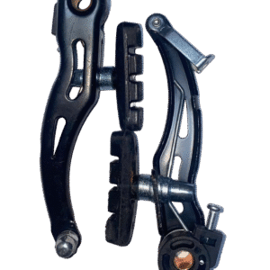 Durable steel V-brakes with resin pads for bicycles