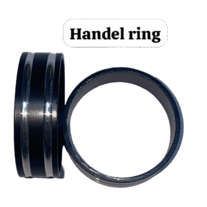 Pair of black and silver steel handlebar rings for bikes