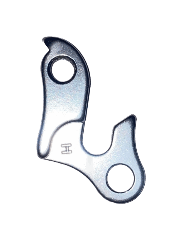 Steel derailleur hanger with H stamp for bicycle frame