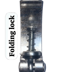 Compact folding key lock made of black steel for bikes and scooters
