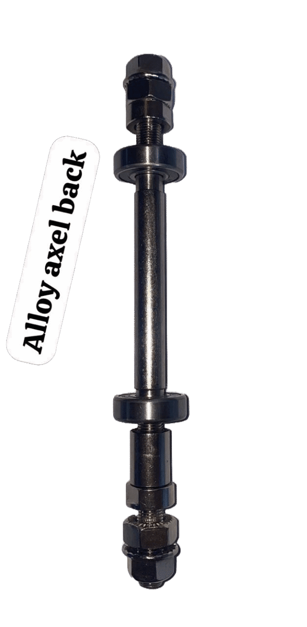Durable rear alloy axle for electric scooters and bikes