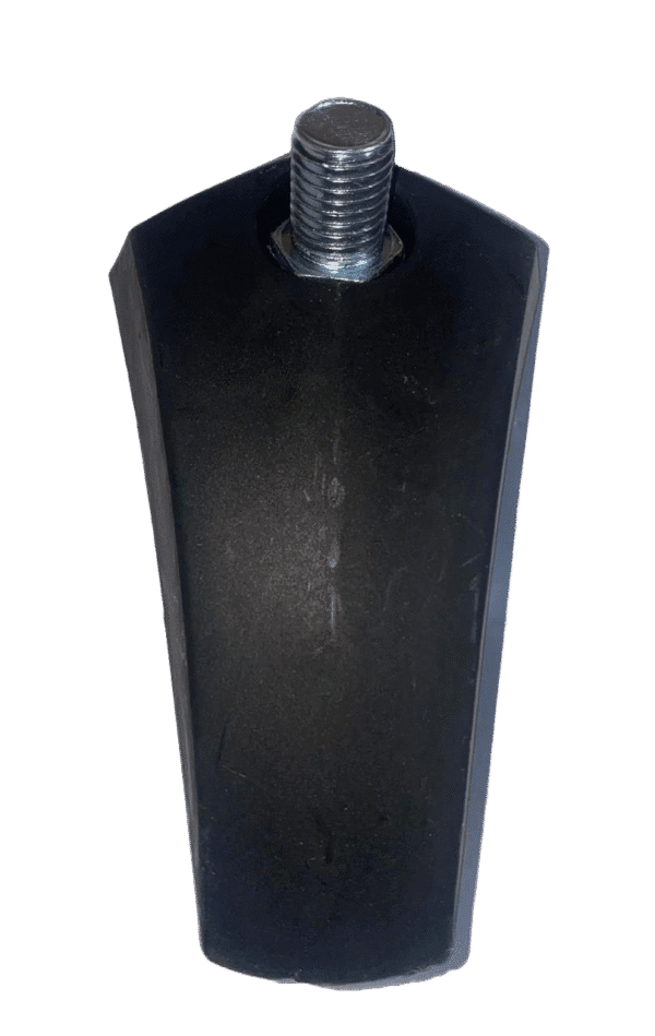 Black plastic and metal lug nut cover for scooter wheels