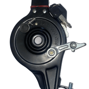 Black steel drum brake with key lock for rear wheel