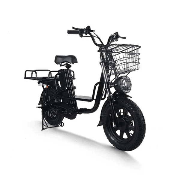 DS-16 Electric Scooter – Urban Delivery & Commuter E-Bike with Front Basket and Rear Cargo Box - Image 4