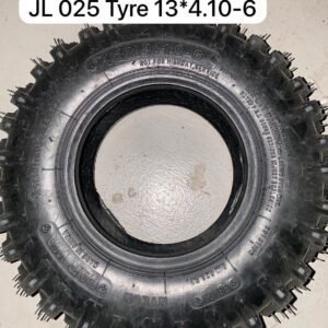 Black JL 025 13*4.10-6 off-road tire with aggressive tread pattern for superior grip