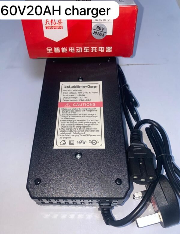 Fast 60V 20Ah charger for electric scooters and e-bikes