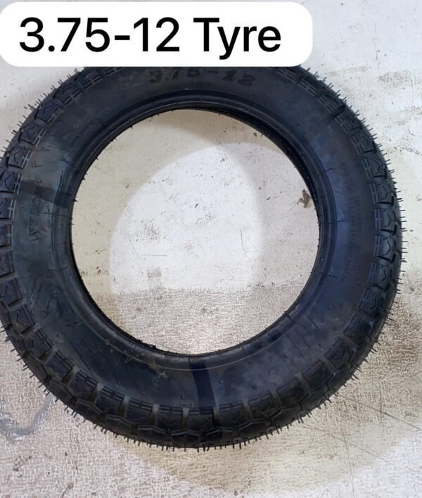 3.75-12 tyre with deep off-road tread for mud and terrain