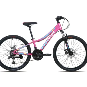 TOTEM 1100-24 city bike pink with Shimano 21-speed, alloy frame, and disc brakes