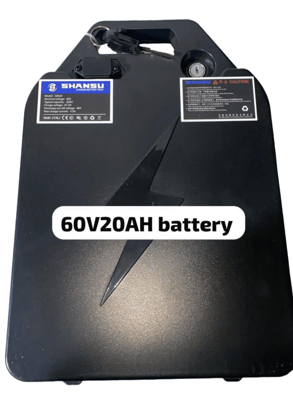 60V 20Ah lithium battery with durable carry handle for electric vehicles