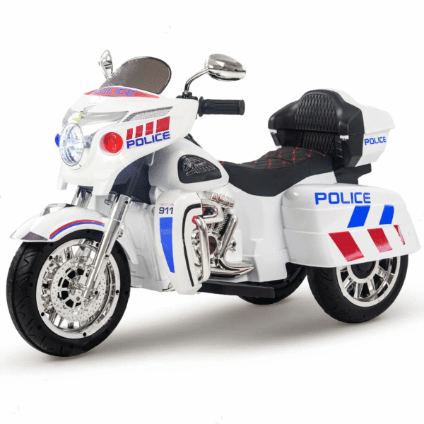 EVA1800 ride-on electric car for kids with LED lights, Bluetooth, and leather seat