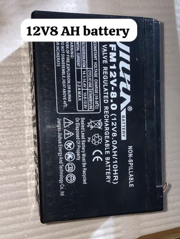 Compact 12V 8Ah SLA battery for backup and emergency use