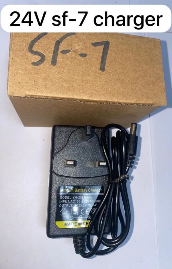 24V battery charger for electric scooters and bikes with LED indicators