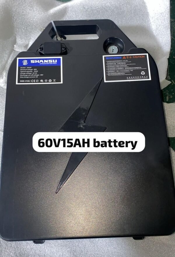 60V 15Ah lithium battery with durable case and handle