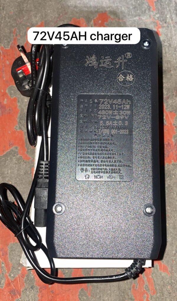 Compact and powerful charger for 72V 45Ah electric scooters