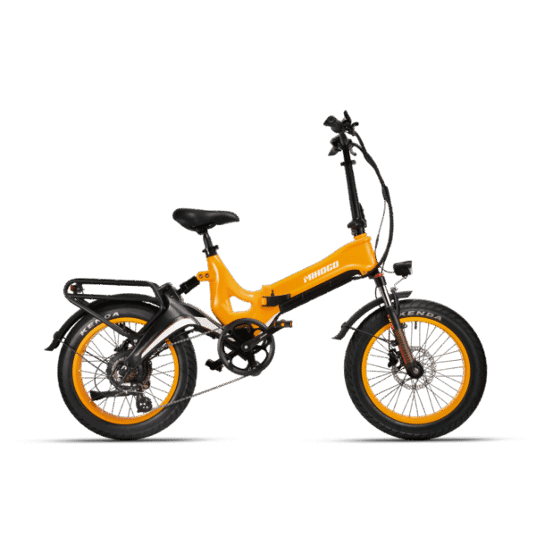 winner K6F orange and black folding electric bike with Kenda fat tires